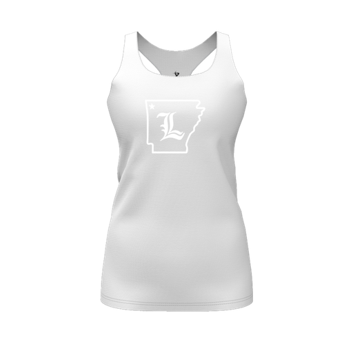 [CUS-DFW-RCBK-PER-WHT-FYS-LOGO3] Racerback Tank Top (Female Youth S, White, Logo 3)