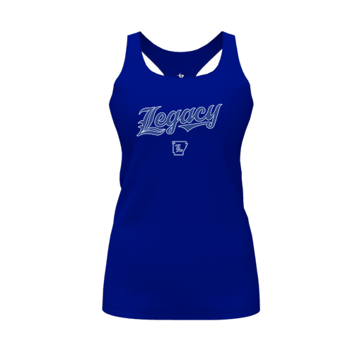[CUS-DFW-RCBK-PER-RYL-FYS-LOGO1] Racerback Tank Top (Female Youth S, Royal, Logo 1)