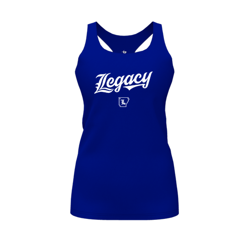 [CUS-DFW-RCBK-PER-RYL-FYS-LOGO2] Racerback Tank Top (Female Youth S, Royal, Logo 2)