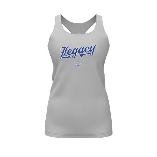 [CUS-DFW-RCBK-PER-GRY-FYS-LOGO1] Racerback Tank Top (Female Youth S, Gray, Logo 1)