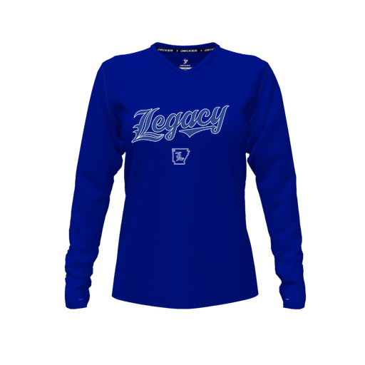 [CUS-DFW-TEES-CMF-VNK-LSL-RYL-FYXS-LOGO1] Comfort T-Shirt (Female Youth XS, Royal, V Neck, Logo 1, Long Sleeve)