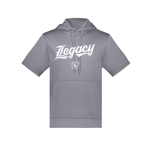 [6871.059.S-LOGO2] Men's Dri Fit Short Sleeve Hoodie (Adult S, Gray, Logo 2)