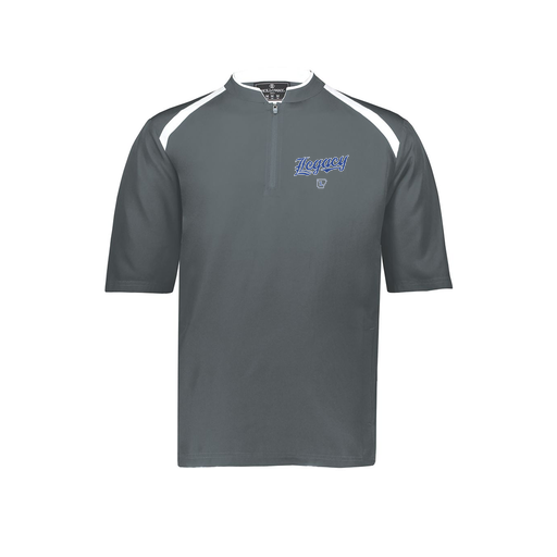 [229581-AS-GRY-LOGO1] Men's Dugout Short Sleeve Pullover (Adult S, Gray, Logo 1)