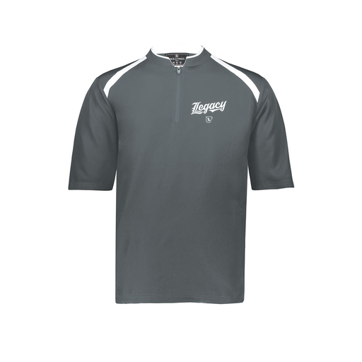 [229581-AS-GRY-LOGO2] Men's Dugout Short Sleeve Pullover (Adult S, Gray, Logo 2)