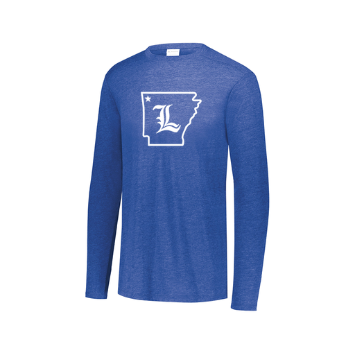 [FTLCUBRY-AXS-LOGO3] Decker Men's Tri-Blend T-Shirt - Long Sleeve (Adult XS, Royal, Logo 3)