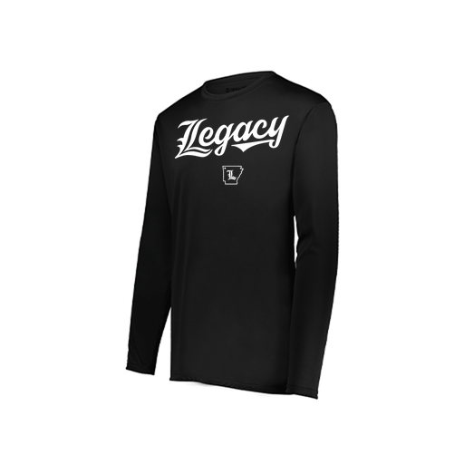 [222823.080.S-LOGO2] Youth LS Smooth Sport Shirt (Youth S, Black, Logo 2)