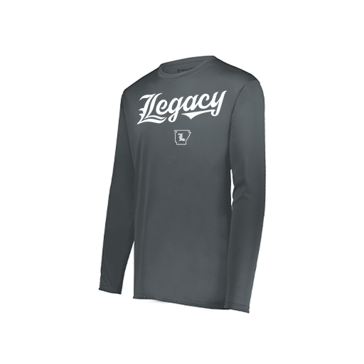 [222823.059.S-LOGO2] Youth LS Smooth Sport Shirt (Youth S, Gray, Logo 2)
