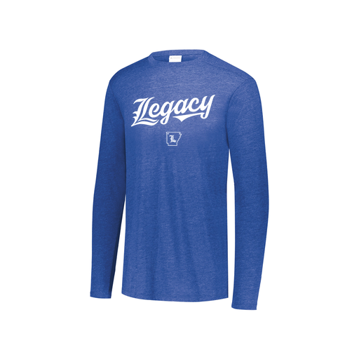 [FTLCUBRY-YS-LOGO2] Decker Youth Tri-Blend T-Shirt - Long Sleeve (Youth S, Royal, Logo 2)