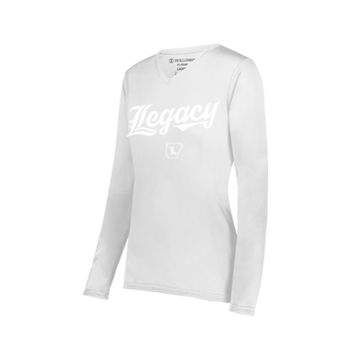 [222824.005.S-LOGO2] Ladies LS Smooth Sport Shirt (Female Adult S, White, Logo 2)