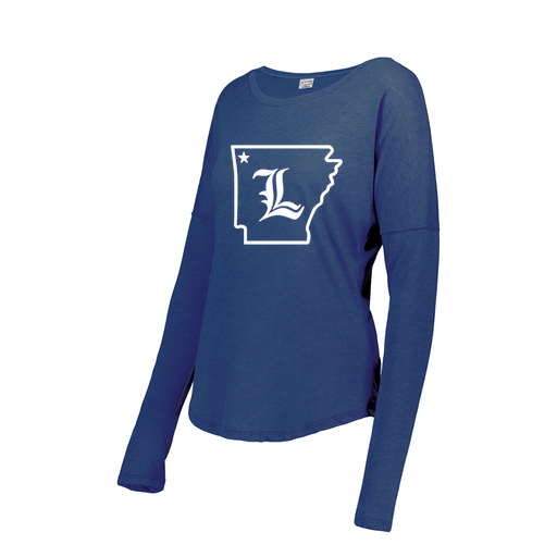 [FTLCUBRY-FAS-LOGO3] Decker Women's Tri-Blend T-Shirt - Long Sleeve (Female Adult S, Royal, Logo 3)