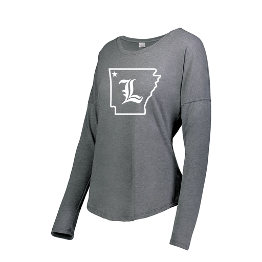 [3077.013.S-LOGO3] Ladies LS Ultra-blend T-Shirt (Female Adult S, Gray, Logo 3)