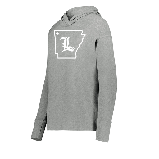 [222798-SIL-FAXS-LOGO3] Ladies Ventura Thin Knit Hoodie (Female Adult XS, Silver, Logo 3)